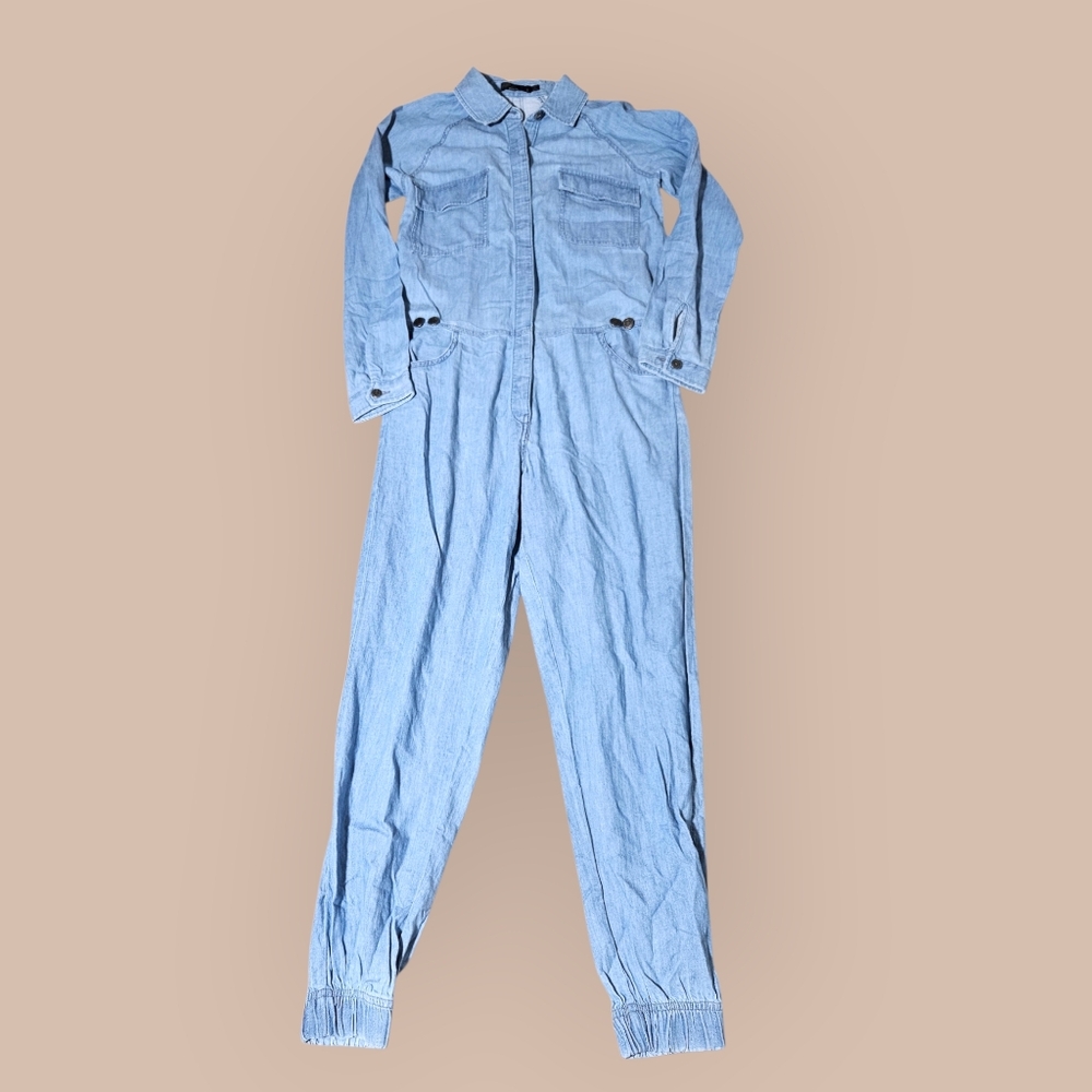 PrAna Penderbrook Small Denim Long Sleeve Jumpsuit Boiler‎ Suit Overall Blue